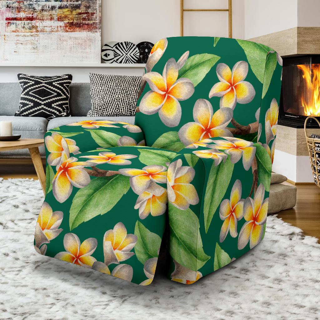 Plumeria Pattern Print Design PM07 Recliner Slipcover-JORJUNE.COM