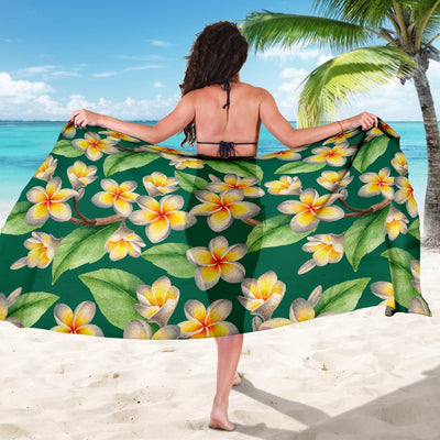 Plumeria Pattern Print Design PM07 Sarong Pareo Wrap-JORJUNE.COM