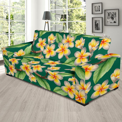 Plumeria Pattern Print Design PM07 Sofa Slipcover-JORJUNE.COM