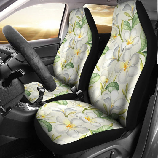 Floral Hawaiian tropical Plumeria Universal Fit Car Seat Covers