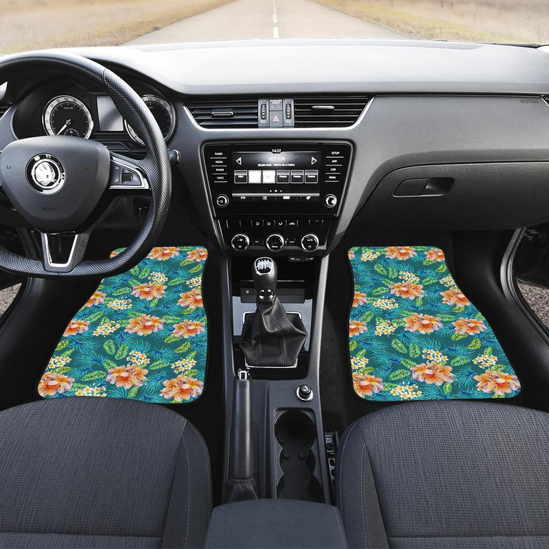 Plumeria Tropical Flower Design Print Car Floor Mats-JORJUNE.COM