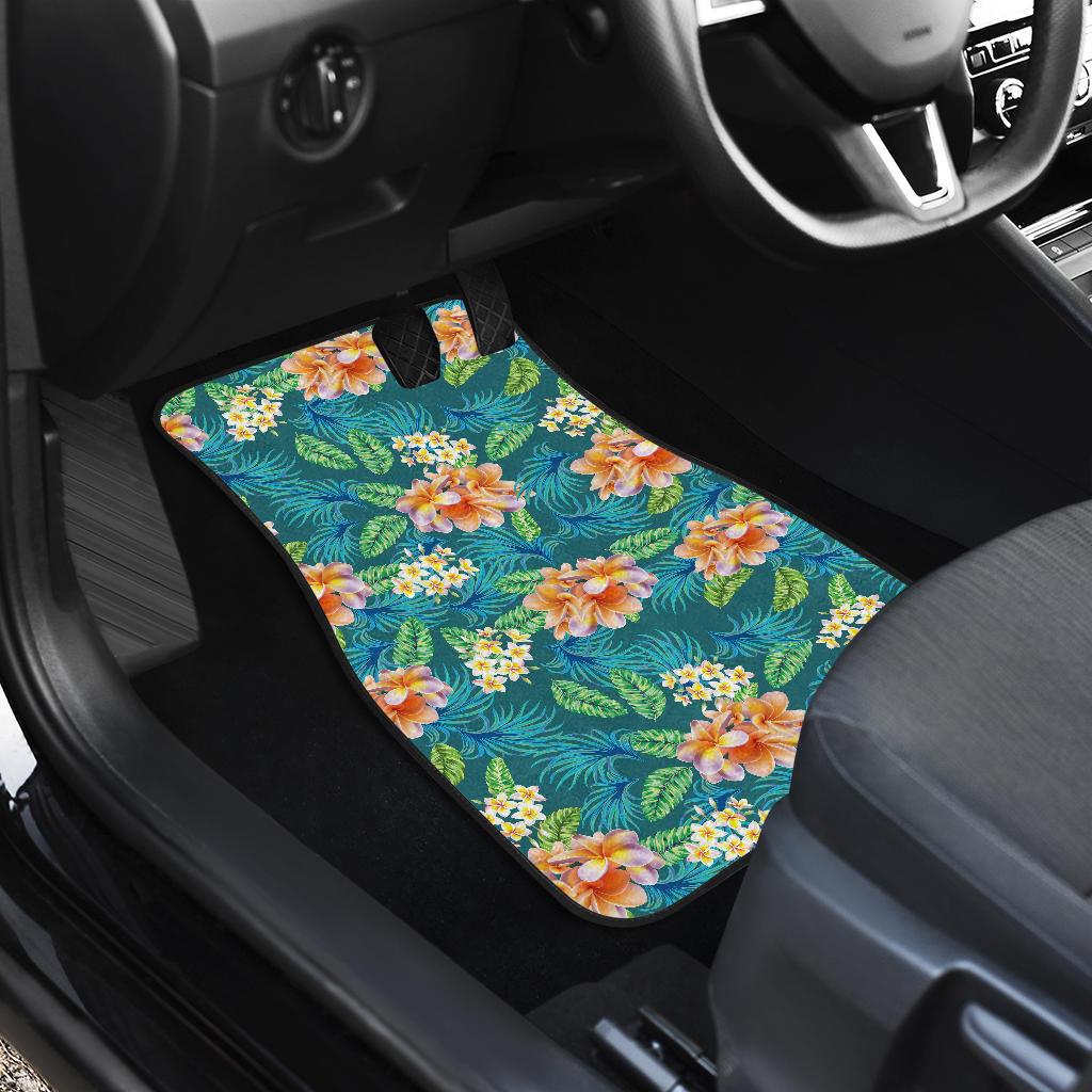 Plumeria Tropical Flower Design Print Car Floor Mats-JORJUNE.COM