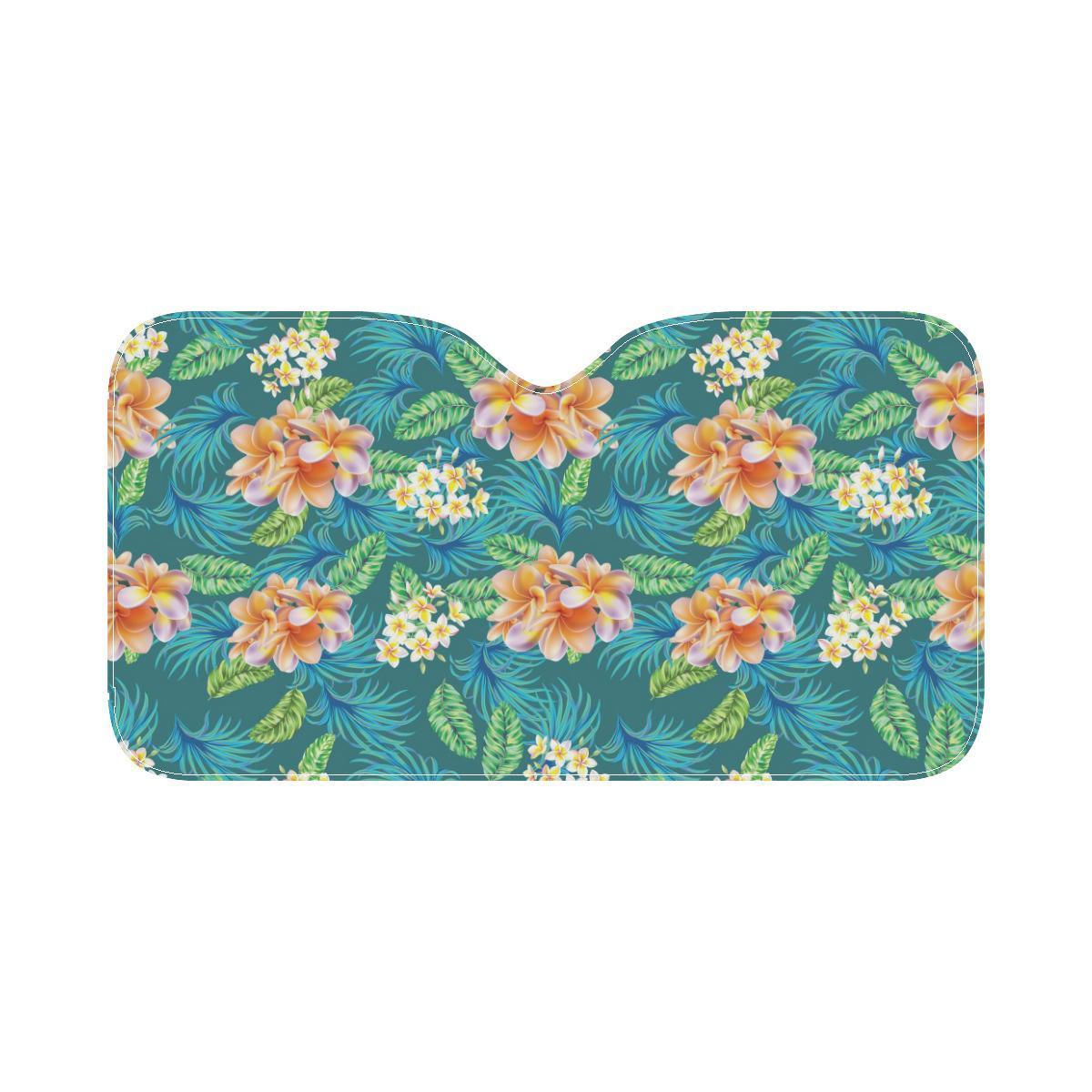 Plumeria Tropical Flower Design Print Car Sun Shade-JorJune