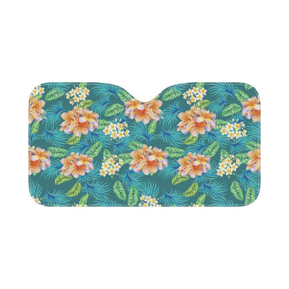 Plumeria Tropical Flower Design Print Car Sun Shade-JorJune