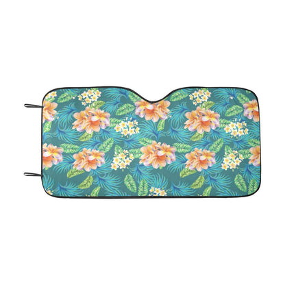 Plumeria Tropical Flower Design Print Car Sun Shade-JorJune