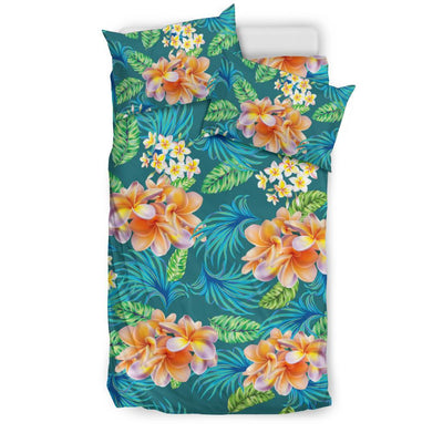 Plumeria Tropical Flower Design Print Duvet Cover Bedding Set-JORJUNE.COM