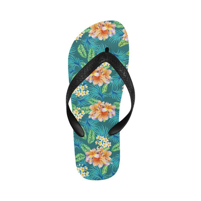 Plumeria Tropical Flower Design Print Flip Flops-JorJune