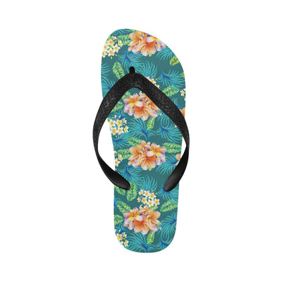 Plumeria Tropical Flower Design Print Flip Flops-JorJune