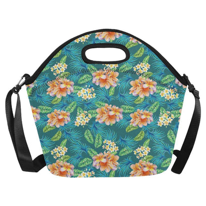 Plumeria Tropical Flower Design Print Neoprene Lunch Bag-JorJune
