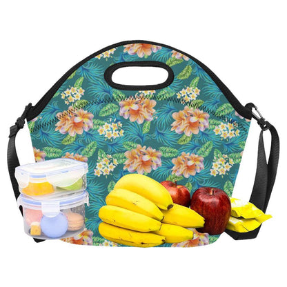Plumeria Tropical Flower Design Print Neoprene Lunch Bag-JorJune