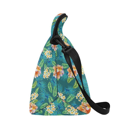 Plumeria Tropical Flower Design Print Neoprene Lunch Bag-JorJune