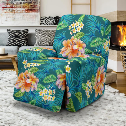 Plumeria Tropical Flower Design Print Recliner Slipcover-JORJUNE.COM
