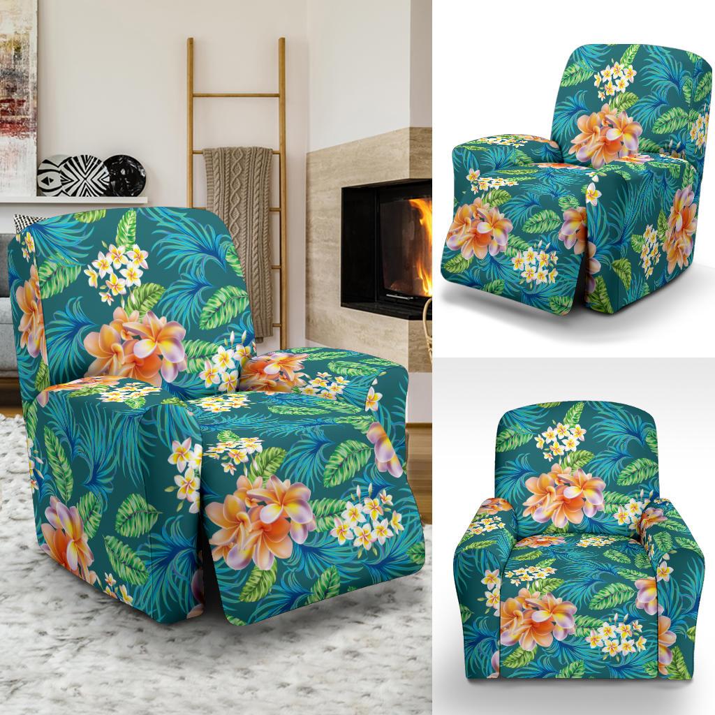 Plumeria Tropical Flower Design Print Recliner Slipcover-JORJUNE.COM