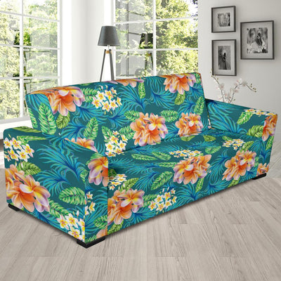 Plumeria Tropical Flower Design Print Sofa Slipcover-JORJUNE.COM