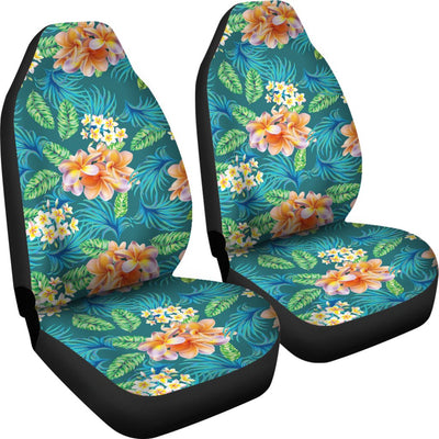 Plumeria Tropical Flower Design Print Universal Fit Car Seat Covers-JorJune