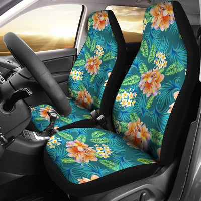 Plumeria Tropical Flower Design Print Universal Fit Car Seat Covers-JorJune