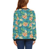 Plumeria Tropical Flower Design Print Women Long Sleeve Sweatshirt-JorJune