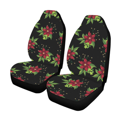 Poinsettia Pattern Print Design A01 Car Seat Covers (Set of 2)-JORJUNE.COM