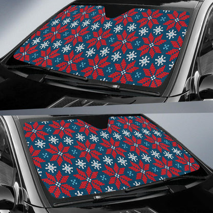 Poinsettia Pattern Print Design A02 Car Sun Shades-JORJUNE.COM