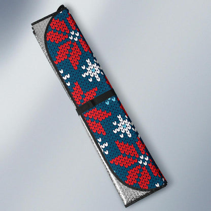 Poinsettia Pattern Print Design A02 Car Sun Shades-JORJUNE.COM
