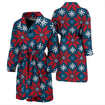 Poinsettia Pattern Print Design A02 Men Bathrobe-JORJUNE.COM
