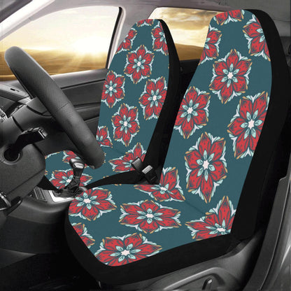 Poinsettia Pattern Print Design A03 Car Seat Covers (Set of 2)-JORJUNE.COM