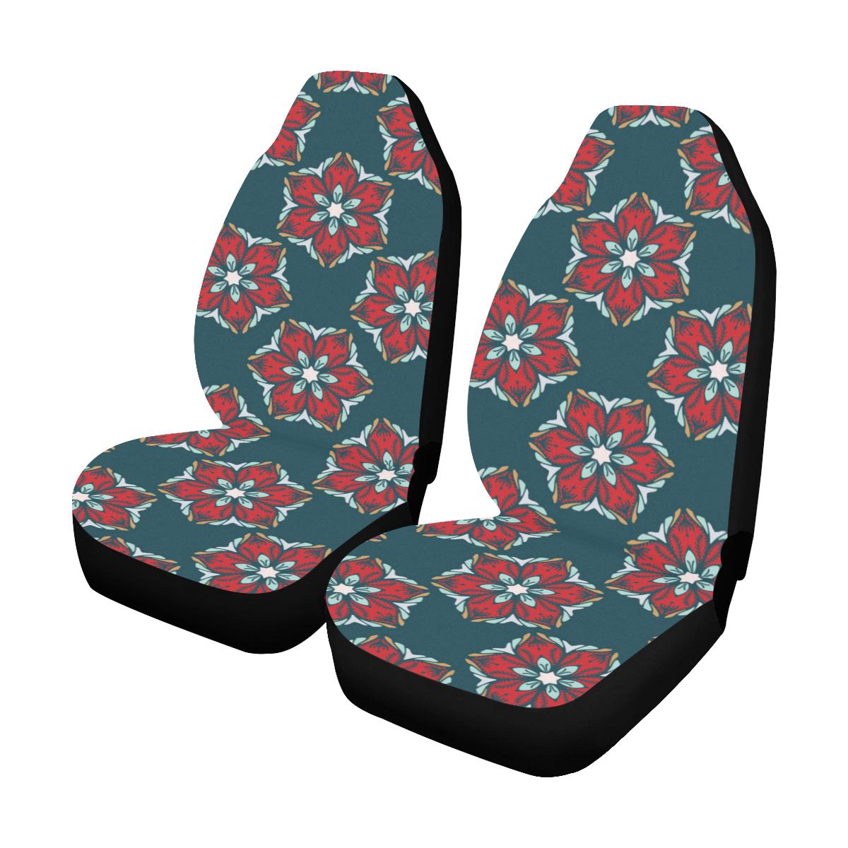 Poinsettia Pattern Print Design A03 Car Seat Covers (Set of 2)-JORJUNE.COM