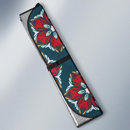Poinsettia Pattern Print Design A03 Car Sun Shades-JORJUNE.COM