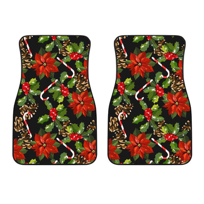 Poinsettia Pattern Print Design POT01 Car Floor Mats-JORJUNE.COM