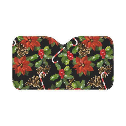 Poinsettia Pattern Print Design POT01 Car Sun Shade-JorJune