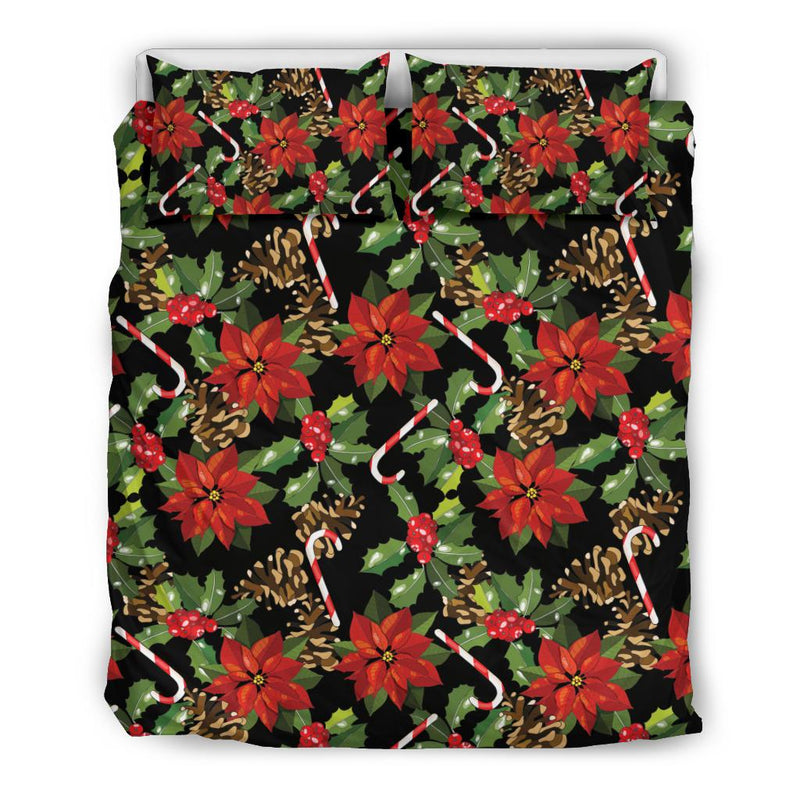 Poinsettia Pattern Print Design POT01 Duvet Cover Bedding Set-JORJUNE.COM