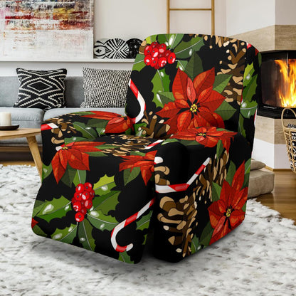 Poinsettia Pattern Print Design POT01 Recliner Slipcover-JORJUNE.COM