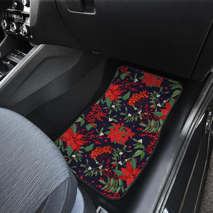 Poinsettia Pattern Print Design POT02 Car Floor Mats-JORJUNE.COM