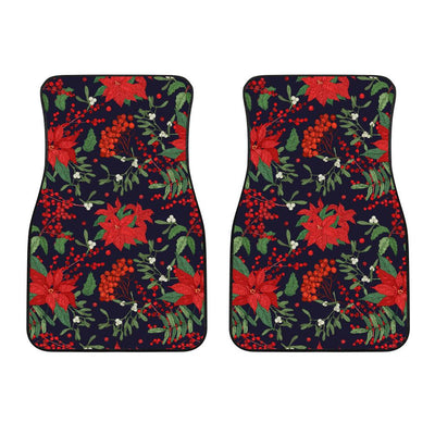 Poinsettia Pattern Print Design POT02 Car Floor Mats-JORJUNE.COM
