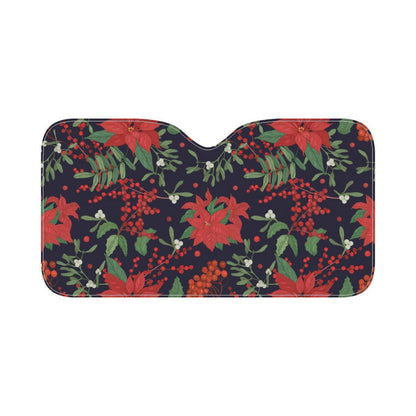 Poinsettia Pattern Print Design POT02 Car Sun Shade-JorJune