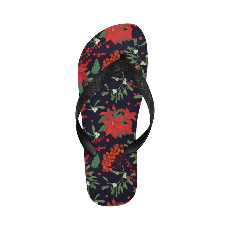 Poinsettia Pattern Print Design POT02 Flip Flops-JorJune