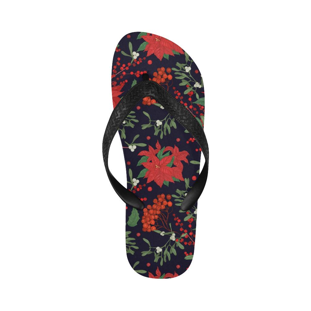 Poinsettia Pattern Print Design POT02 Flip Flops-JorJune
