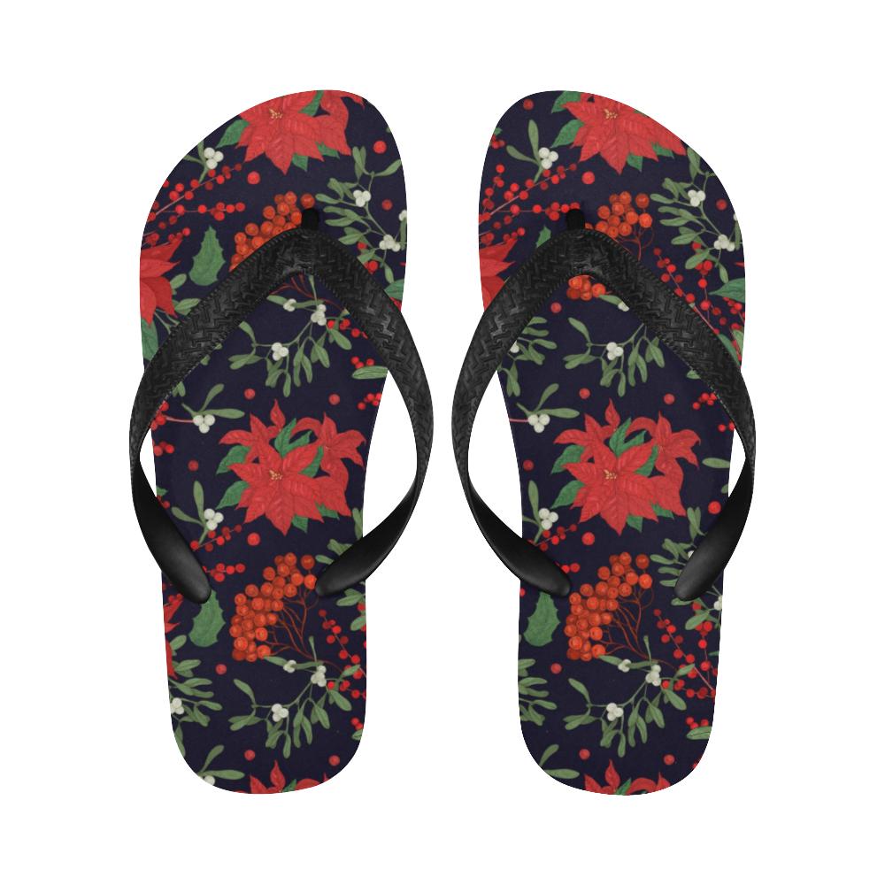 Poinsettia Pattern Print Design POT02 Flip Flops-JorJune