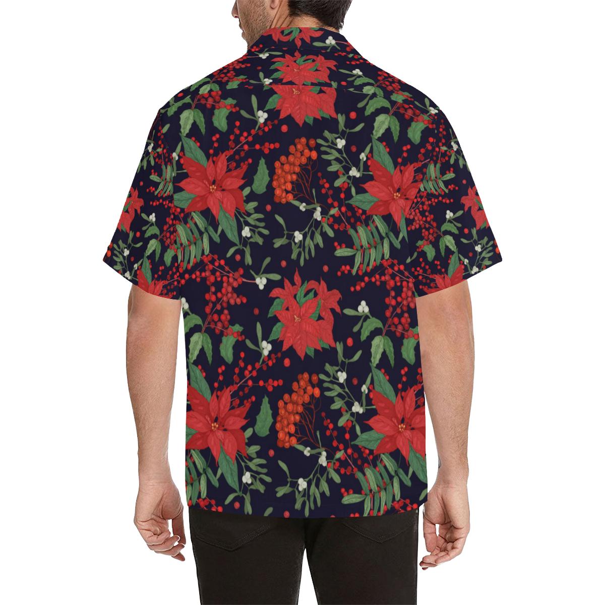 Poinsettia Pattern Print Design POT02 Men Hawaiian Shirt-JorJune