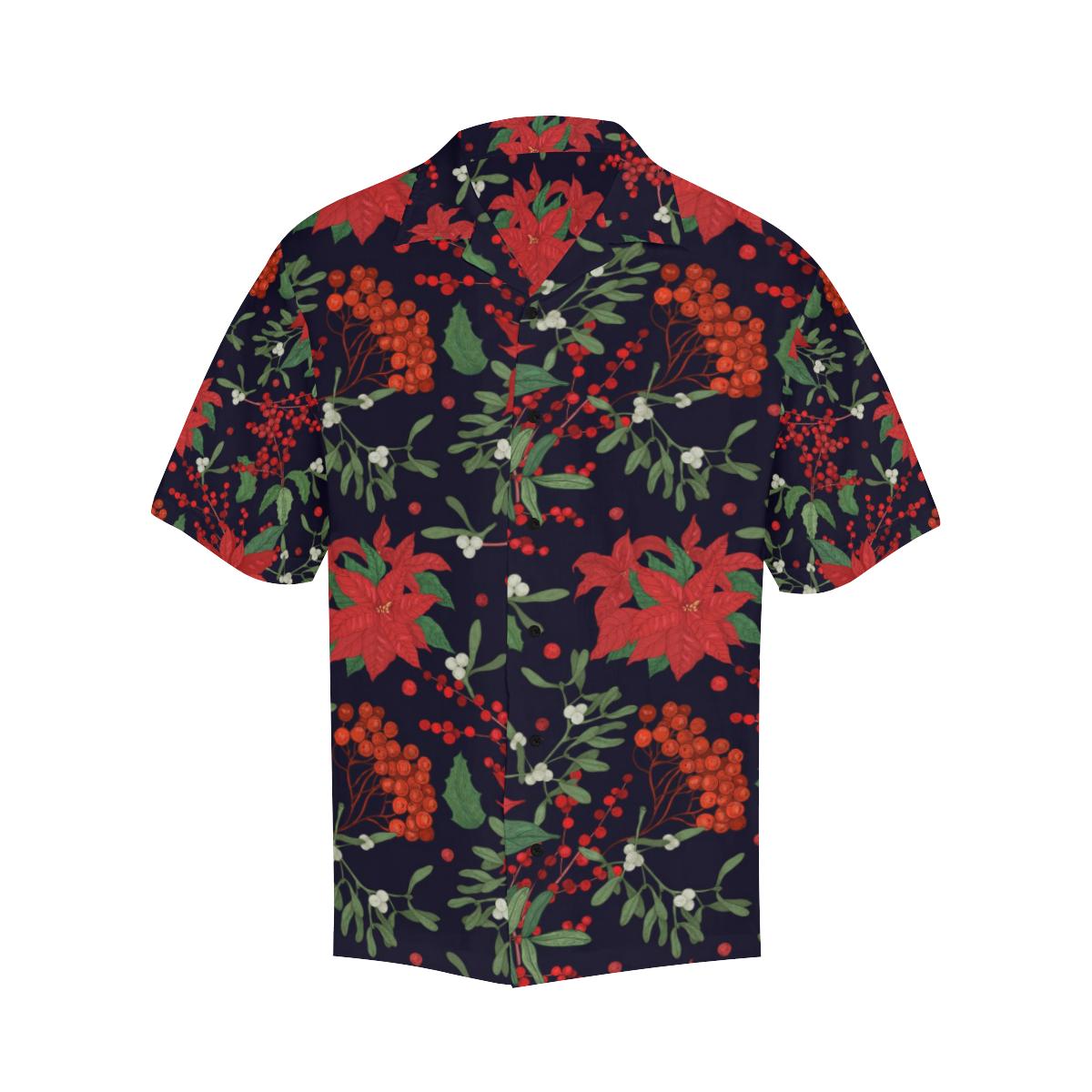 Poinsettia Pattern Print Design POT02 Men Hawaiian Shirt-JorJune