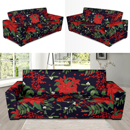 Poinsettia Pattern Print Design POT02 Sofa Slipcover-JORJUNE.COM