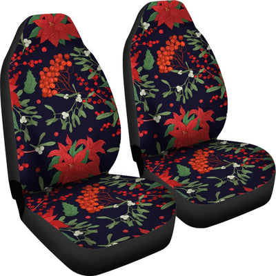 Poinsettia Pattern Print Design POT02 Universal Fit Car Seat Covers-JorJune