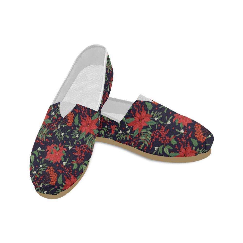 Poinsettia Pattern Print Design POT02 Women Casual Shoes-JorJune.com