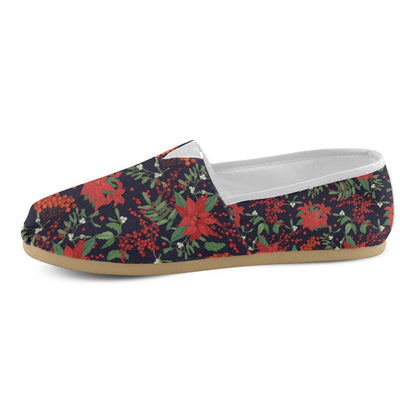 Poinsettia Pattern Print Design POT02 Women Casual Shoes-JorJune.com