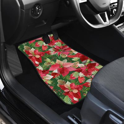 Poinsettia Pattern Print Design POT03 Car Floor Mats-JORJUNE.COM