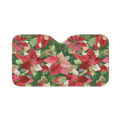 Poinsettia Pattern Print Design POT03 Car Sun Shade-JorJune