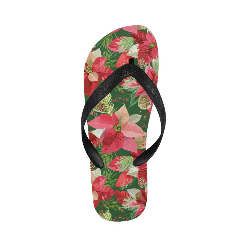 Poinsettia Pattern Print Design POT03 Flip Flops-JorJune