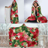 Poinsettia Pattern Print Design POT03 Hooded Blanket-JORJUNE.COM