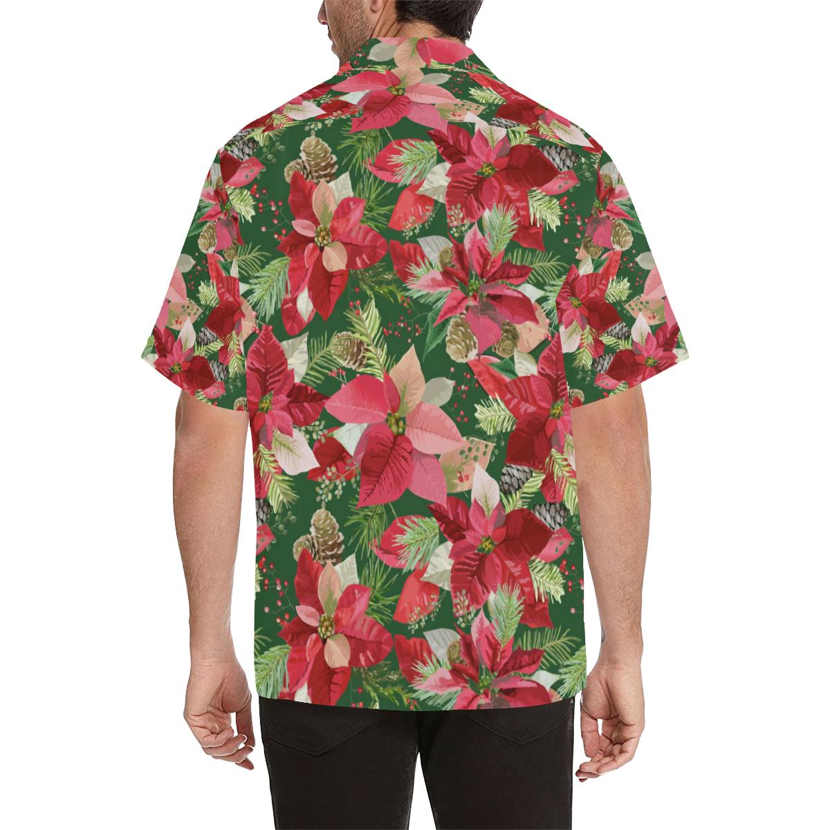 Poinsettia Pattern Print Design POT03 Men Hawaiian Shirt-JorJune