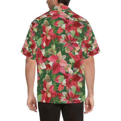 Poinsettia Pattern Print Design POT03 Men Hawaiian Shirt-JorJune